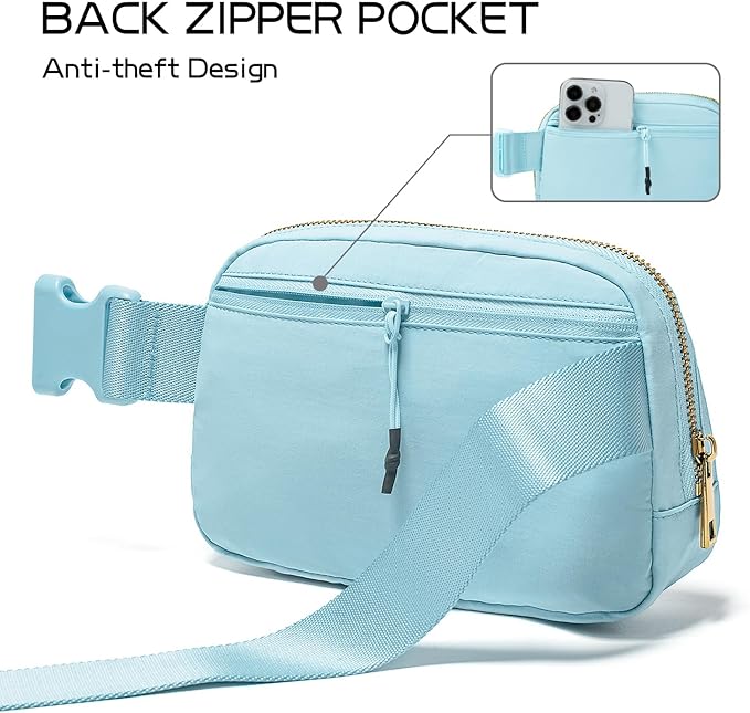 Gitus Gifts for 8 9 10 11 12 Year Old Girls Belt Bag Fanny Pack Crossbody Bags with Initial Letter Patch Cute Stuff Birthday Gifts for Teen Girls Women Personalized Trend Stuff (Icing Blue-S)