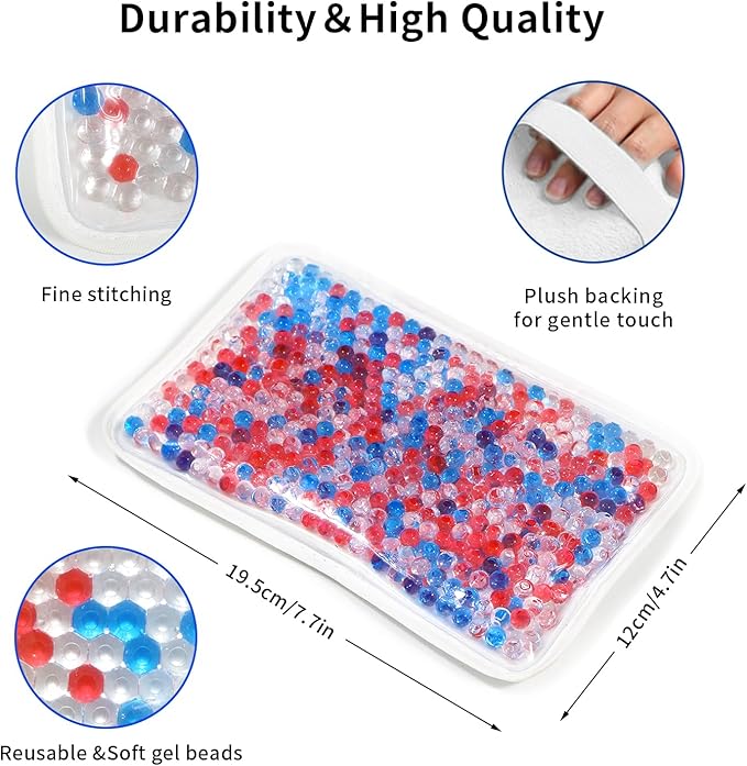 Gel Ice Pack Ice Bag with Strap-1 Pack Reusable Hot & Cold Pack Compress for Knee, Shoulder, Foot, Back, Ankle, Neck, Hip, Elbow, Wisdom Tooth-7.76''x4.93''