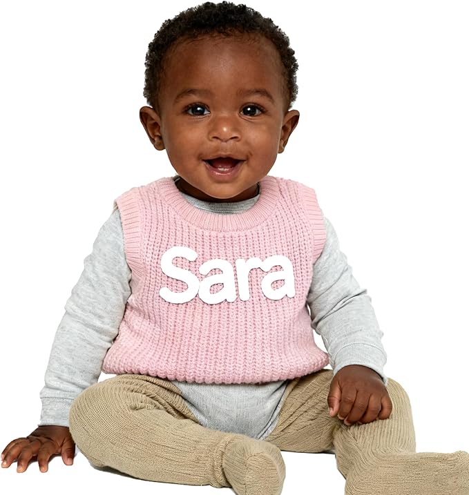 Personalized Knit Baby Boy Girl Sweater with Name Custom Pullover Sweatshirt Custom Baby Gifts