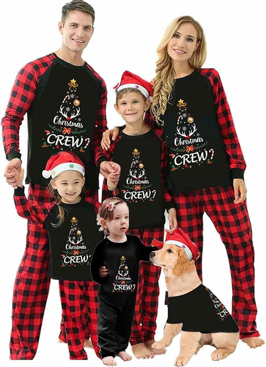 Christmas Family Pajamas Matching Sets, Matching Christmas Pjs For Family and Dog, Holidays Jammies Family Pjs Set