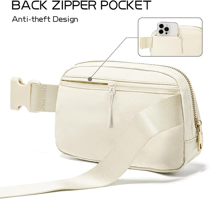 Gitus Personalized Gifts Birthday Gifts for Girls Fanny Pack Cross Body Bags with Initial Letter Preppy Stuff Gifts for Her Girlfriend Wife Sister Friends Mom (Ivory-O)