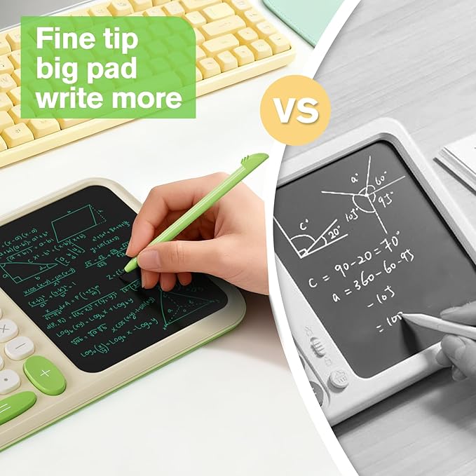 Desk Basic Calculator with Notepad for School ROATEE Cute Simple Big Button Standard Kawaii Calculator for Desk Back to School Supplies Non Scientific Calculator Green Basic Calculators for Students