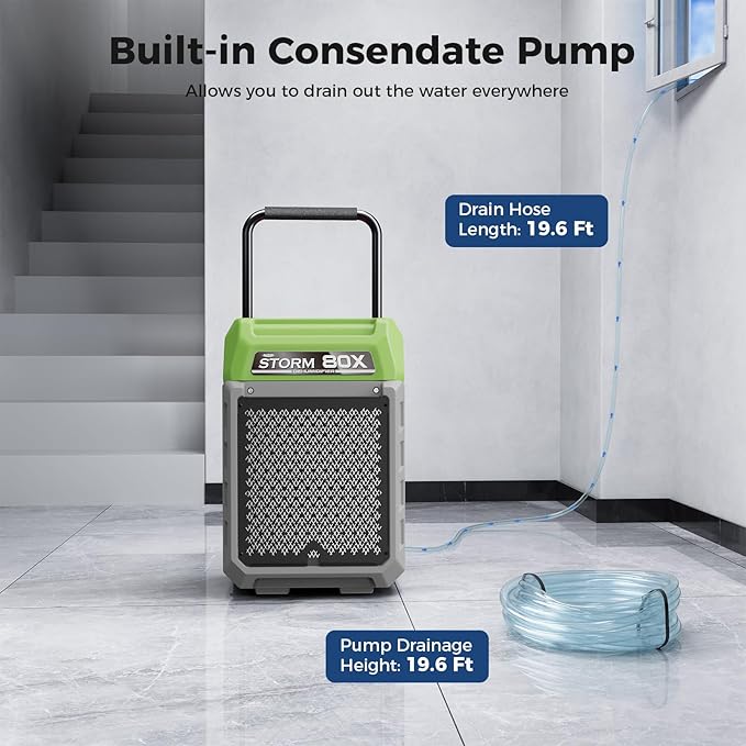 ALORAIR Storm LGR Commercial Dehumidifier with Pump & Drain Hose, Portable Industrial Dehumidifiers with Wheels for Water Damage Restore, Basement, Garage, 5 Years Warranty