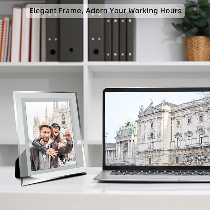 Vienrose 5x7 Picture Frame Set of 1, Clear Glass Photo Frames with Silver Edge, Horizontal or Vertical Display for Tabletop, Desk, Home, Office Decoration