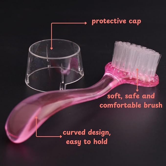 Hedgehog Toe Nail Clippers and Comb Set, 2 Pcs Hedgehog Soft Cleansing Brush and Toenail Clipper with Magnifier, Hedgehogs Massage Combs and Small Nail Clippers, Small Pet Grooming Supplies (Pink)