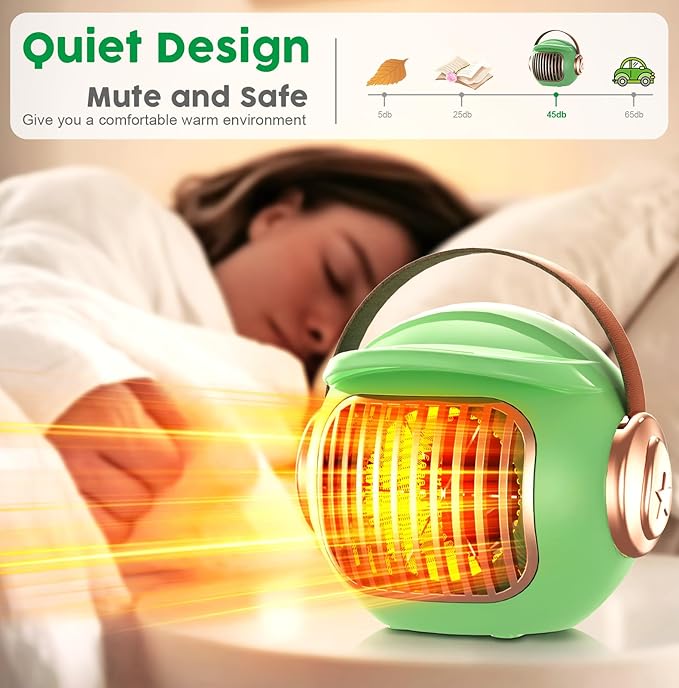 Space heaters for indoor use, mini portable heater desk heater for office,2S Efficient Heating, Tip-Over & Overheat Protection, Quiet Small Desk Heater for Office Home Bedroom