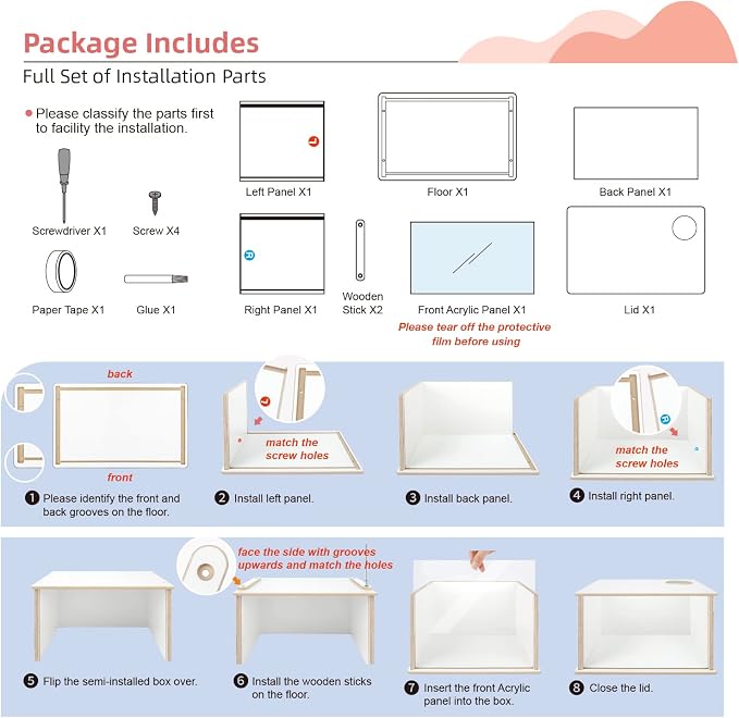 Niteangel Visible Hamster Digging Box for Syrian Dwarf Roborovski Campbell Hamsters Gerbils Mice Lemmings Degus or Other Small-Sized Pets (Burlywood)