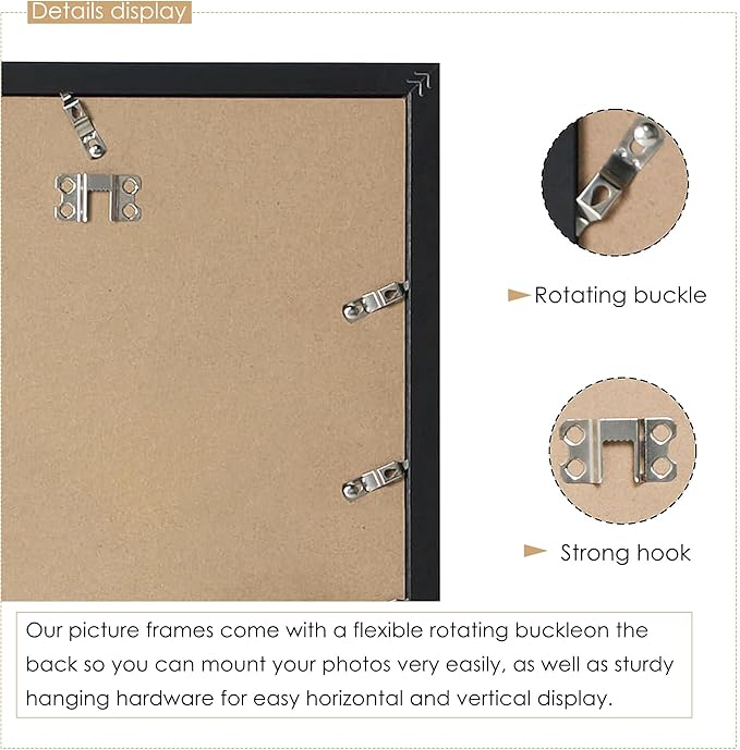 14x26 Collage Picture Frame 4x6 Collage Picture Frame Displays Twelve 4x6 inch Photos Available Horizontal Wall Mounting Display and Vertical Black