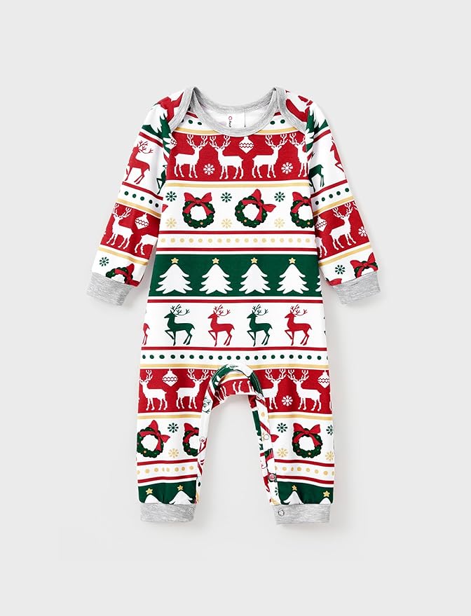PATPAT Christmas Family Matching Pajama Sets Includes Christmas Socks - Perfect for Family Photos & Holiday Celebrations