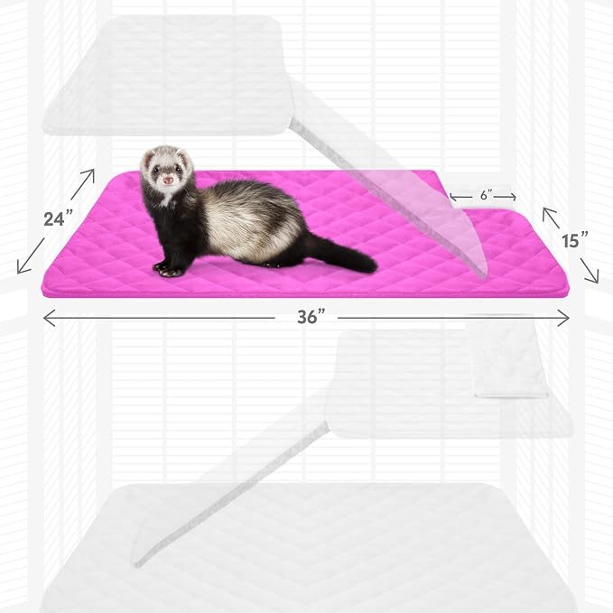 Paw Inspired Fitted Fleece Top Pan Liner for Critter Nation Cage, Pink | Tray Cover with Notch for Ferret Nation/Critter Nation Cage, For Ferrets, Rats, Chinchillas, Hedgehogs, Small Animals, Pets