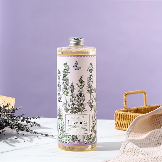 ROMIIE ZOI Foaming Hand Soap Refill, Lavender, Gentle & Moisturizing Formula, 1 L/ 33.8 FL OZ