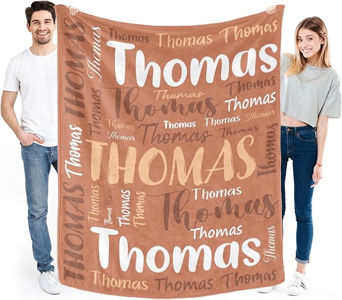 Personalized Custom Baby Blanket with Name for Girls Boys Kids Customized Flannel Blanket for Bed Nursery Room Baby Stroller