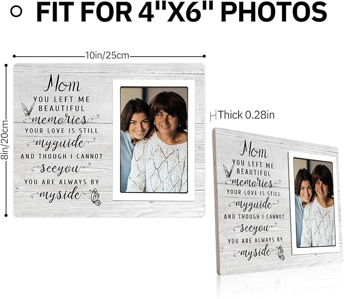 SteadStyle Memorial Gift for Loss of Mother - Memorial Picture Frames - Sympathy Gifts for Loss of Mom, Bereavement Gifts for Loss(White)
