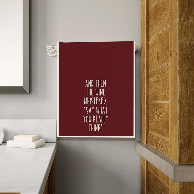 Funny Wine Kitchen Towels,Funny Decorative Waffle Weave Hand Towels,Wine Lovers Gifts for Women,16 X 24