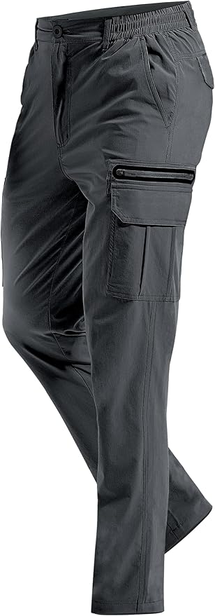 MOURCE Hiking Pants Men Lightweight Quick-Dry - Water Resistant Stretch Travel Pants with 7 Pockets for Outdoor Fishing