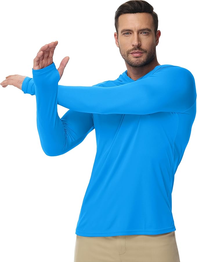 Boladeci Men's UPF 50+ Sun Protection Lightweight Hoodie Shirts Long Sleeve Fishing Shirt SPF UV Hiking Swim