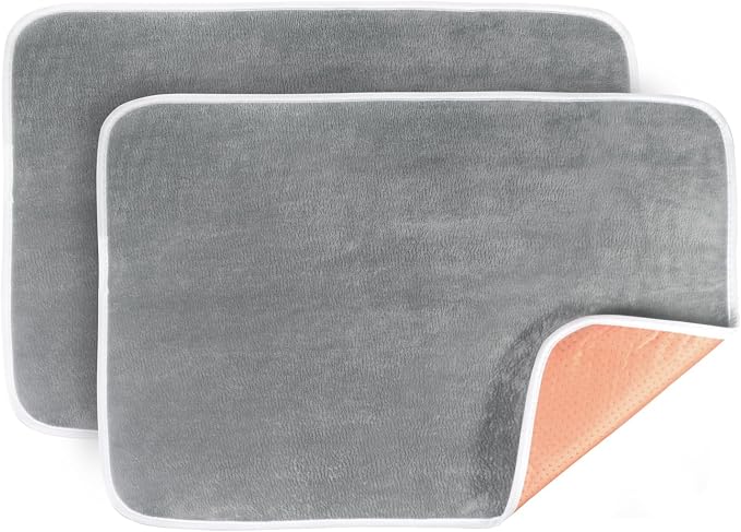 2 Pack Guinea Pig Fleece Cage Liners, 48" x 32" Washable Guinea Pig Pee Pads, Reusable Super Absorbent Non-Slip Training Mat Bedding for Small Animals - Hamster, Rabbit, Chinchilla, Rat (Gray)