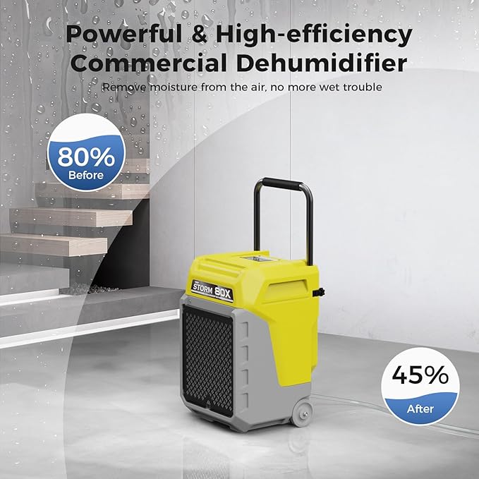 ALORAIR 170 Pints LGR Commercial Dehumidifier with Pump & Drain Hose, Portable Insutrial Dehumidifier for Basments, Home, Job Sites, Fit for 2,100 Sq.Ft Space with Wheels