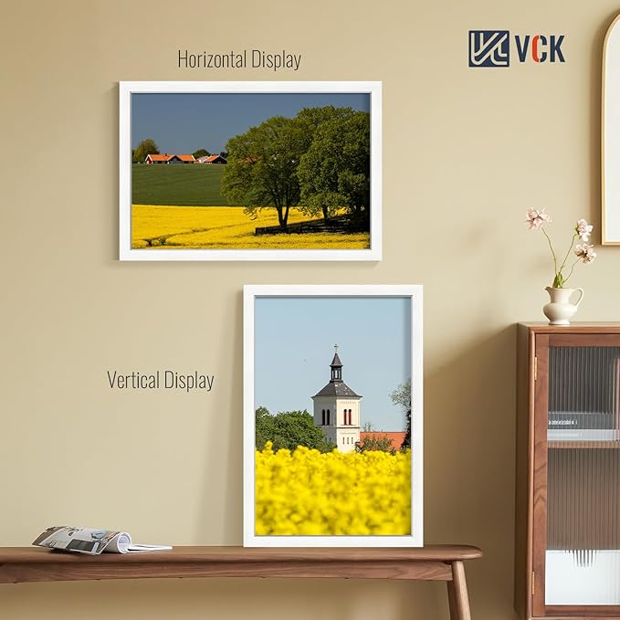 VCK 20x30 Poster Frames white Set of 6, Wide Border Wood Picture Frame, Multi-Directional Display Family Photos, Office Prints, Studio/Gallery Art, Woodgrain Series, Wall Hanging