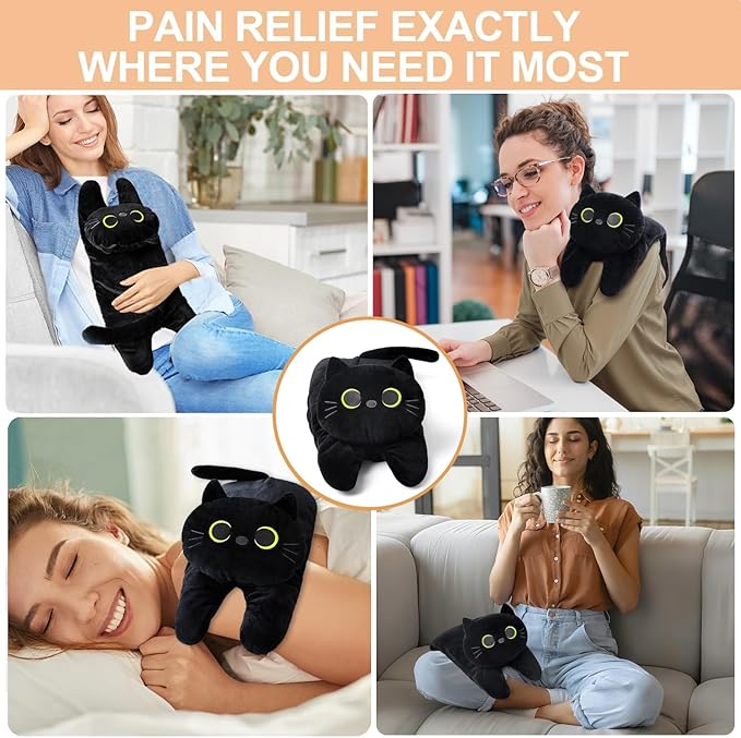 Microwave Heating Pad for Cramps Pain Relief, 19 * 9" Microwavable Heating Pads for Back, Neck Shoulder, Cute Microwave Heating Pad Stuffed Animal, Moist Heat Pack, Lavender