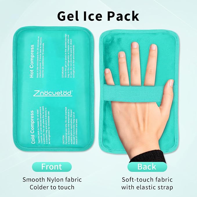 Gel Ice Pack for Injuries Reusable Soft Freezer Ice Bag with Strap- Hot Cold Compress Packs for Swelling Bruises Surgery Knee Shoulder Foot Back Ankle Neck Elbow Wisdom Tooth-1 Pack