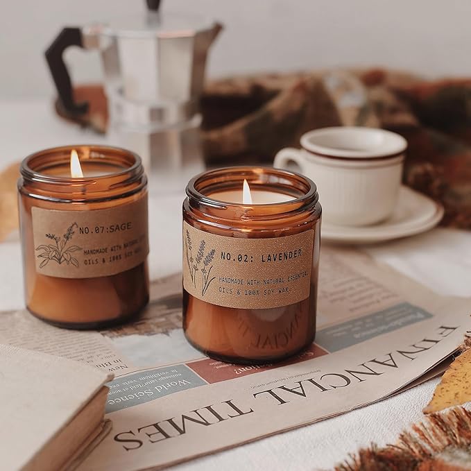 Christmas Candle Gift Set, Holiday Scented Soy Candles for Home & Women, Long Lasting Natural Soy Wax Aromatherapy Candles for Relaxation, Meditation & Gift Giving – Pack of 4