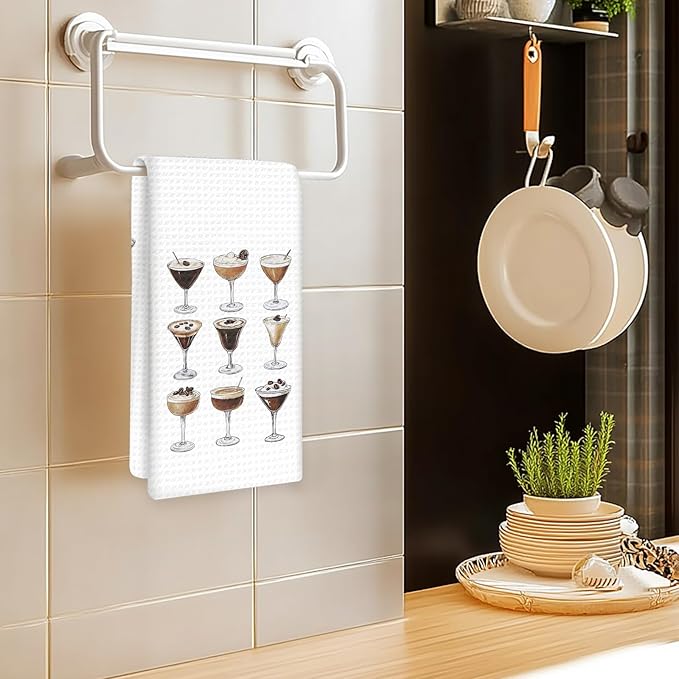 Espresso Martini Gifts Kitchen Towels, Espresso Martini Decor Hand Towels, EspressoMartini Bar Cart Decor, EspressoMartini Dish Towel Tea Towel for Home Bar Kitchen Decorative, 16x24In