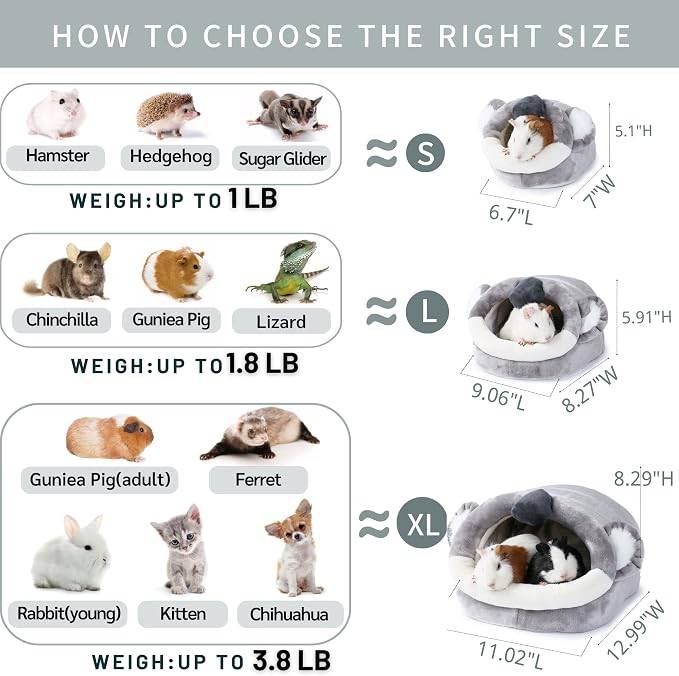 JanYoo Warmer Hedgehog Supplies Toys House Cage Accessories Bed Sleeping Bag (L,Koala)
