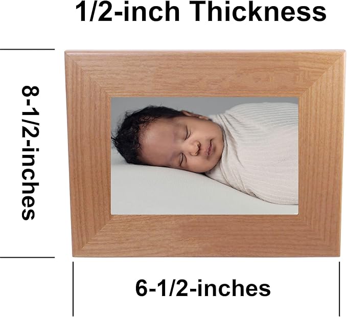Personalized Add Your Custom Text Hanging/Tabletop Wall Natural Alder Wood Picture Photo Frame Customizable (4x6-inch Vertical)