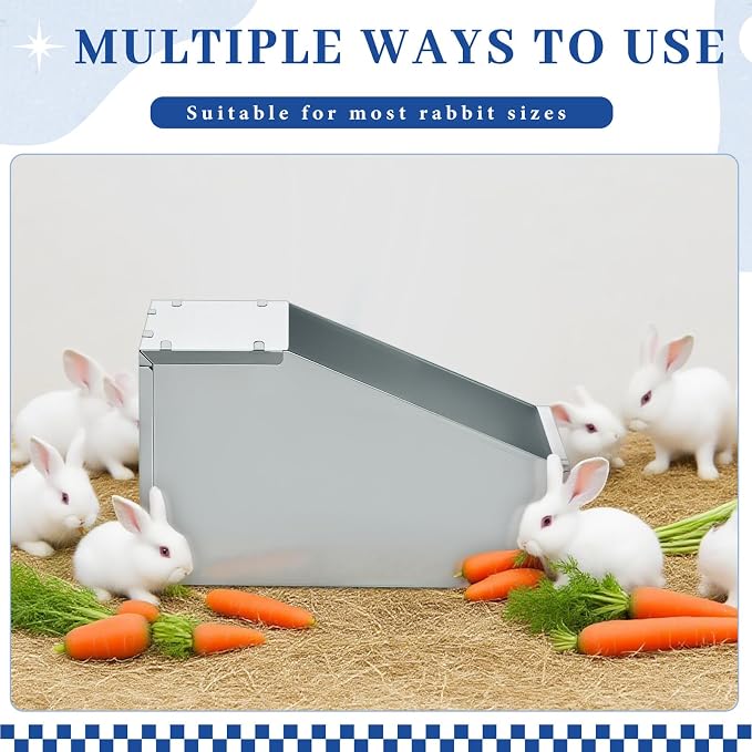 1 Pcs Galvanized Metal Rabbit Nesting Box Bunny Nest Hutch Hideout with Removable Acrylic Floor Breeding Natural Burrow Den Alternative for Rabbit Guinea Pigs Chinchillas (20 * 14 * 12 Inch)