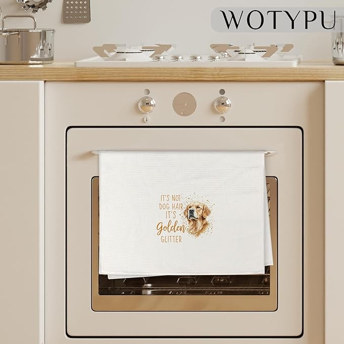 Funny Golden Retriever Gifts Kitchen Towels, Gifts for Golden Retriever Lovers, Dog Lovers Gifts Dish Tea Towels, It's Not Dog Hair Decorative Hand Towel for Bathroom, 16x24 Inch