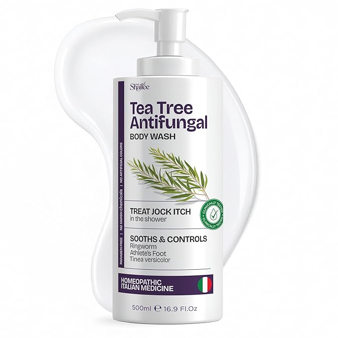 AntiFungal Body Wash With Tea Tree Oil | For Jock Itch, Athletes Foot & Ringworm | Paraben Free Tea Tree Soap For Men & Women 16.9 fl oz For All Skin Types