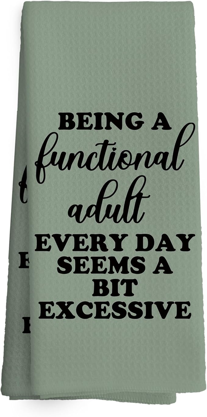 Funny Sarcastic Adult Green Dish Towels 16x24 Inches, Decorative Absorbent Hand Tea Kitchen Bathroom Towels