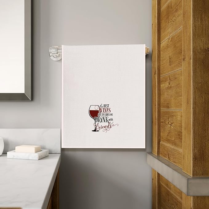 Wine Kitchen Towels,Wine Hand Towels,Wine Dish Towels,Wine Lovers Gifts for Women, for Women,Wine Tea Towels for Kitchen Bathroom Decor 16 X 24
