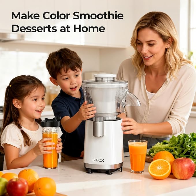 QIBOX Snow Cone Machine & Smoothie Blender 2 in 1, 700W Powerful Shaved Ice Machine Slushine Machine, Healthy Frozen Drink Maker with Stainless Steel Blade & Smoothie Recipe, for Home Kitchen Party