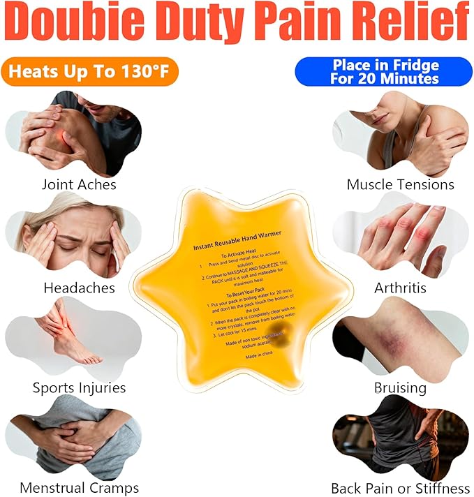 Reusable Pocket Heat Packs, Hand Warmers - Easy Reset & Comfortable Warmth for Daily Use, Commute & Cold Days