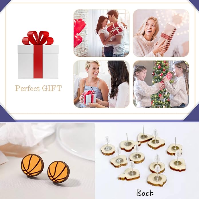 Wooden Stud Earrings for Women Hypoallergenic Jewelry Gifts for Women
