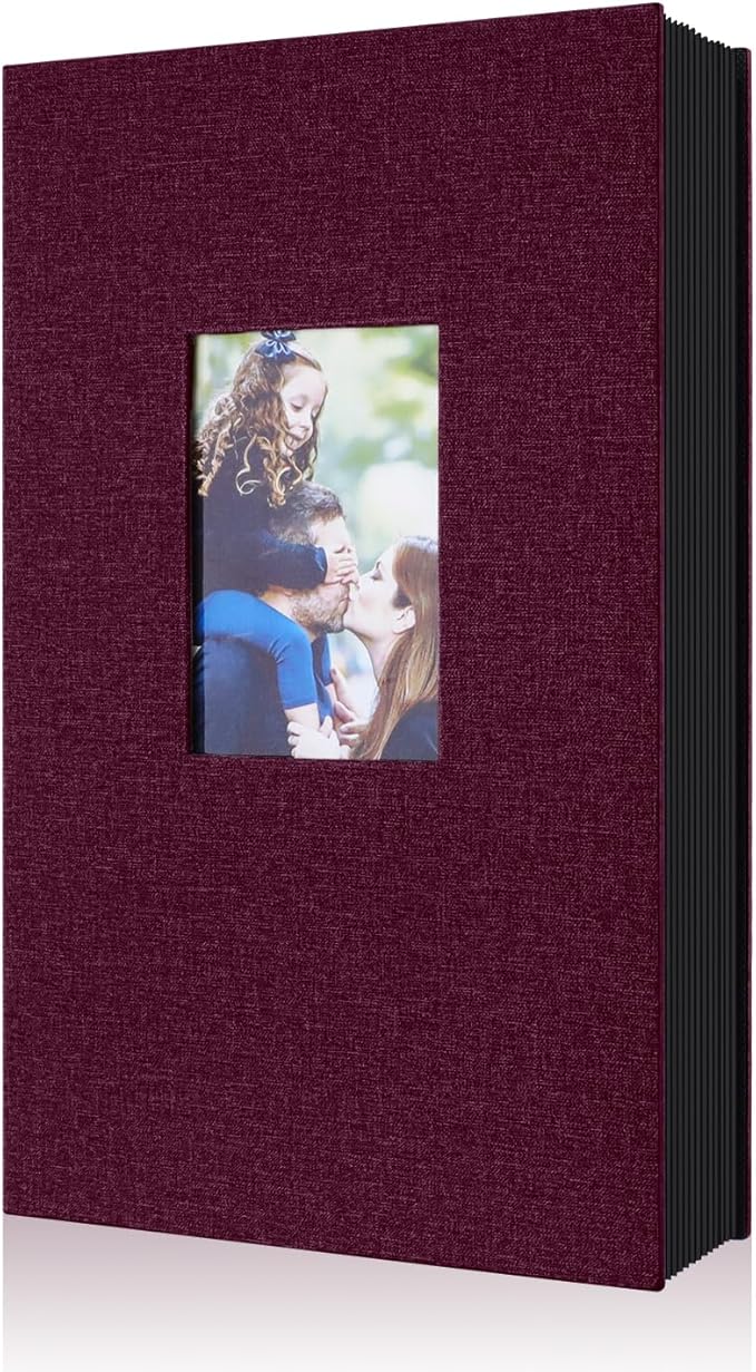 Ywlake Photo Album 4x6 300 Pockets Photos, Linen Photo Albums Holds 300 Horizontal Pictures Only Purple