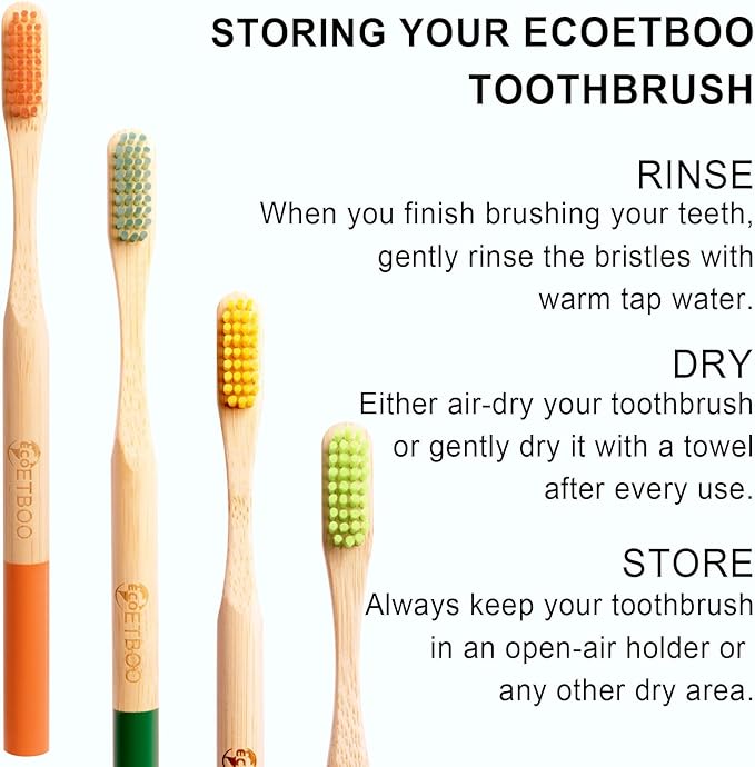 Bamboo Toothbrushes Medium Hard Bristles for Adults 10 Pack, Wooden Toothbrush Family Set Natural Organic Tooth Brush Multi-Color