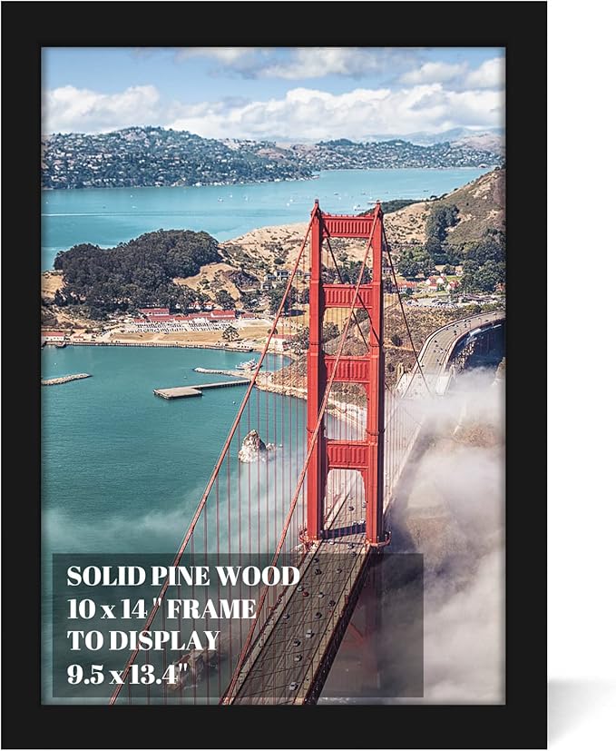 10x14 inch Wood Picture Frames for Wall Hanging,Diamond Painting Frames Rectangle Baby Scan Picture Frame for Family Walls Decoration,Anniversary,Wedding,Christmas,Halloween,Shower,Certificate (Black)