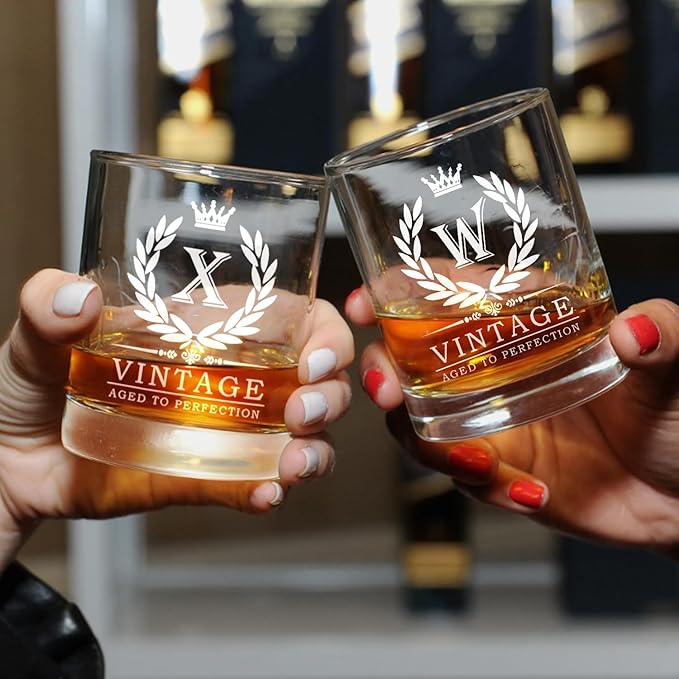 Old Fashioned Glasses Birthday Gifts for Men 11oz Personalized Whiskey Glass Engraved Monogram Drinking Glass for Man Custom Bourbon Gift For Dad Who Have Everything