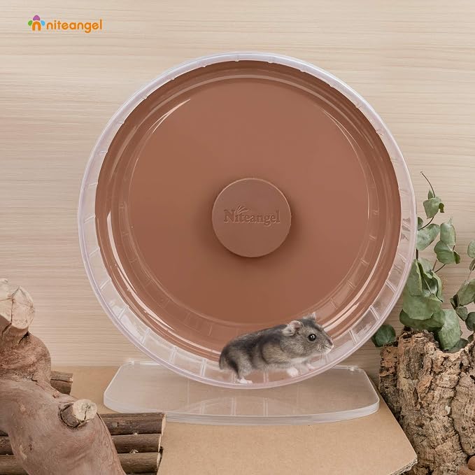 Niteangel Super-Silent Hamster Exercise Wheels: Quiet 10 inch Running Wheel | Can 10.6-13.4" Adjustable Height - No Bend Back Spinner Running for Dwarf Syrian Hamster Gerbils Mice Or Other Small Animal