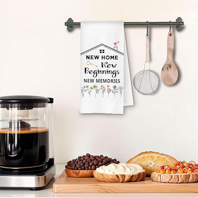 House Warming Gifts New Home Kitchen Towels, New Homeowner Gifts Dish Tea Towels for Kitchen Decor, Best Housewarming 2025 for Bathroom Decor, 16x24 Inches