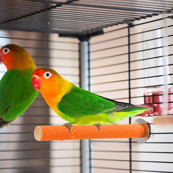 8 Pcs Bird Perch Stand Toy, Colorful Wood Parrot Perch Stand Platform Paw Grinding Stick, Bird Cage Accessories for Budgies, Parakeet, Cockatiel, Lorikeet, Conure