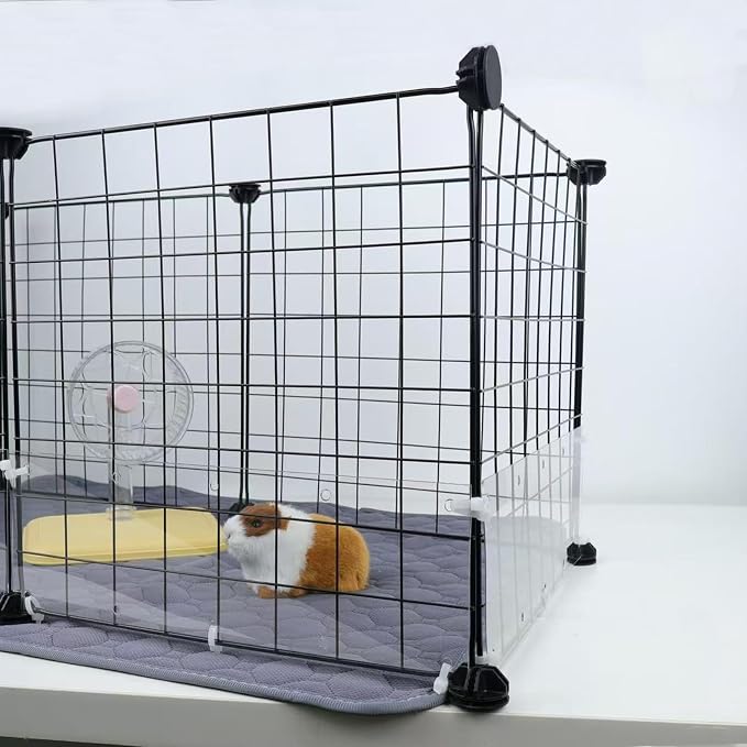 12PCS Pet Cage Guard, Rabbit Urine Guard, 13.8" x 5.9" Pet Cage Edge Liner with 120PCS Ties for Rabbit, Guinea Pig, Hamster, Chinchilla, Hedgehog, Ferret, Bunny