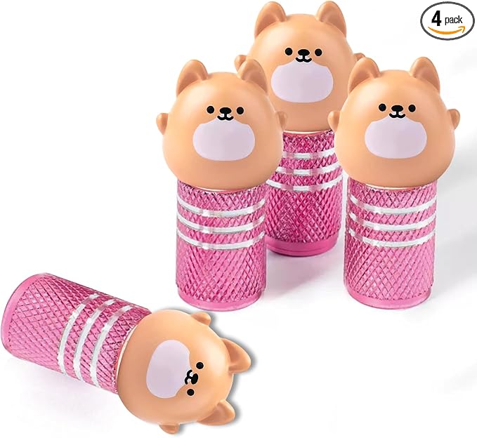 4Pack Dog Tire Valve Stem Caps Cute 3D Resin Animal Tire Air Caps | Cute Car Accessories Decor,Universal for Car,SUV,Bike,Motorcycle,Bicycle,Dog Gifts for Women Men Dogs lover