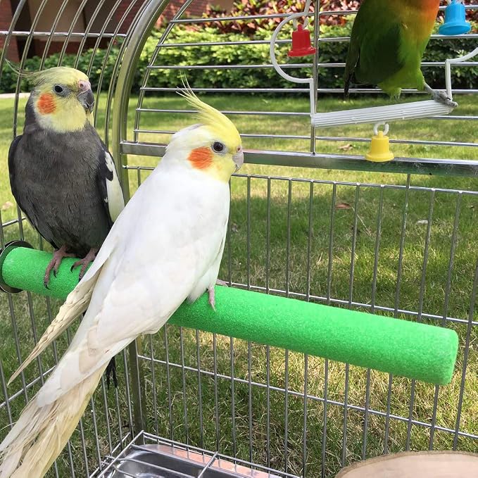 Bird Perch Rough-surfaced Nature Wood Stand Toy Branch for Parrots | Natural Quartz Sand Perch for Grinding Nails Trimming Macaw Congo African Gray Amazon Cockatoo Easy Install Cage Accessories