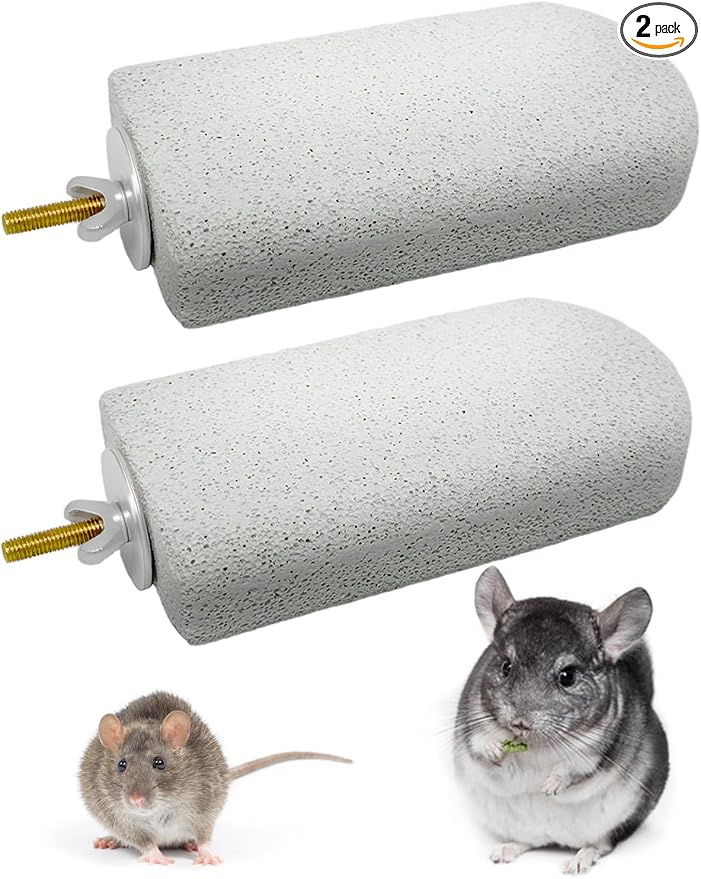 Chinchilla Lava Ledges Rat Climbing Platform 2 Pack Pumice Ledge Shelf Pet Chewing Grinding Toys Small Animals Cage Accessories for Totoro Squirrel Guinea Pig Hamster Gray