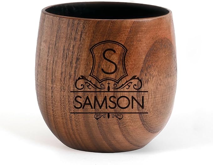 Personalized Whiskey Glasses Custom Wooden Whiskey Glass Groomsmen Gifts Bourbon Drinking Glasses Gifts with Any Text for Birthday Christmas Fathers Day Wedding (Design 2)