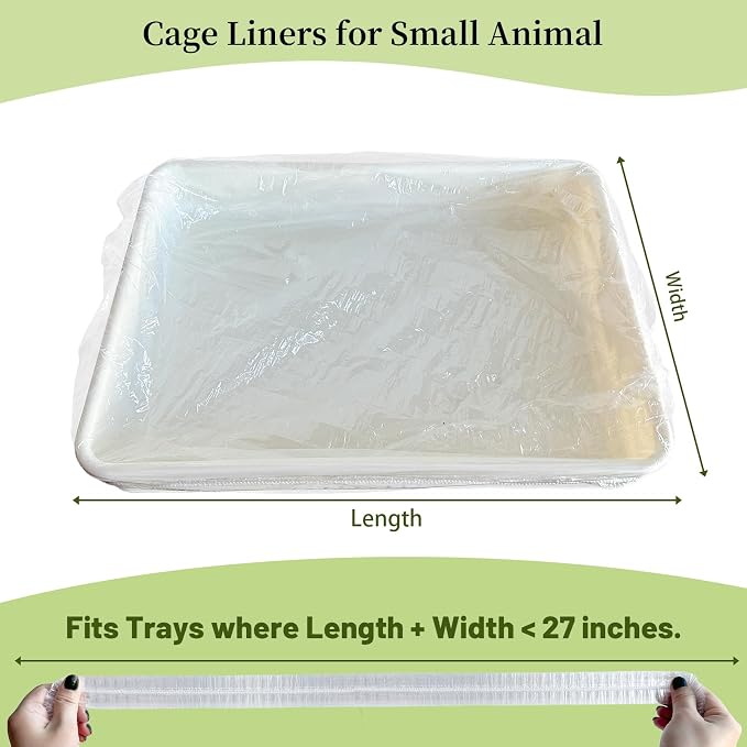Disposable 50 pcs Small Animal Cage Liners | Rabbit Tray Film Liner Bunny Litter Pan Bags Guinea Pig Cage Toilet Plastic Film for Bird Hamster Chinchilla Hedgehog